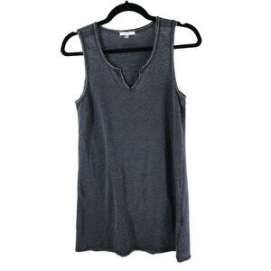 Z Supply Mini Dress Knit Distressed Sleeveless V Neck Gray XS